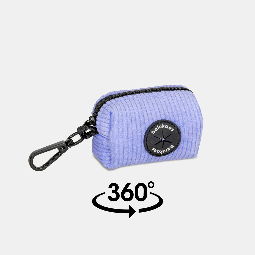 baluka Pocket dispensador de bolsas de caca para perro en color lila con cierre y mosquetón