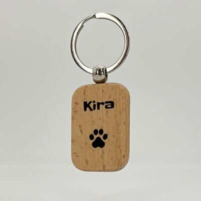 Llavero de Madera con Nombre de tu Mascota Rectangular baluka mascotas